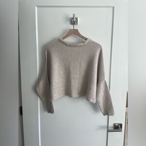 Handmade Cashmere Merino Dolman Sleeve Sweater in Oatmeal